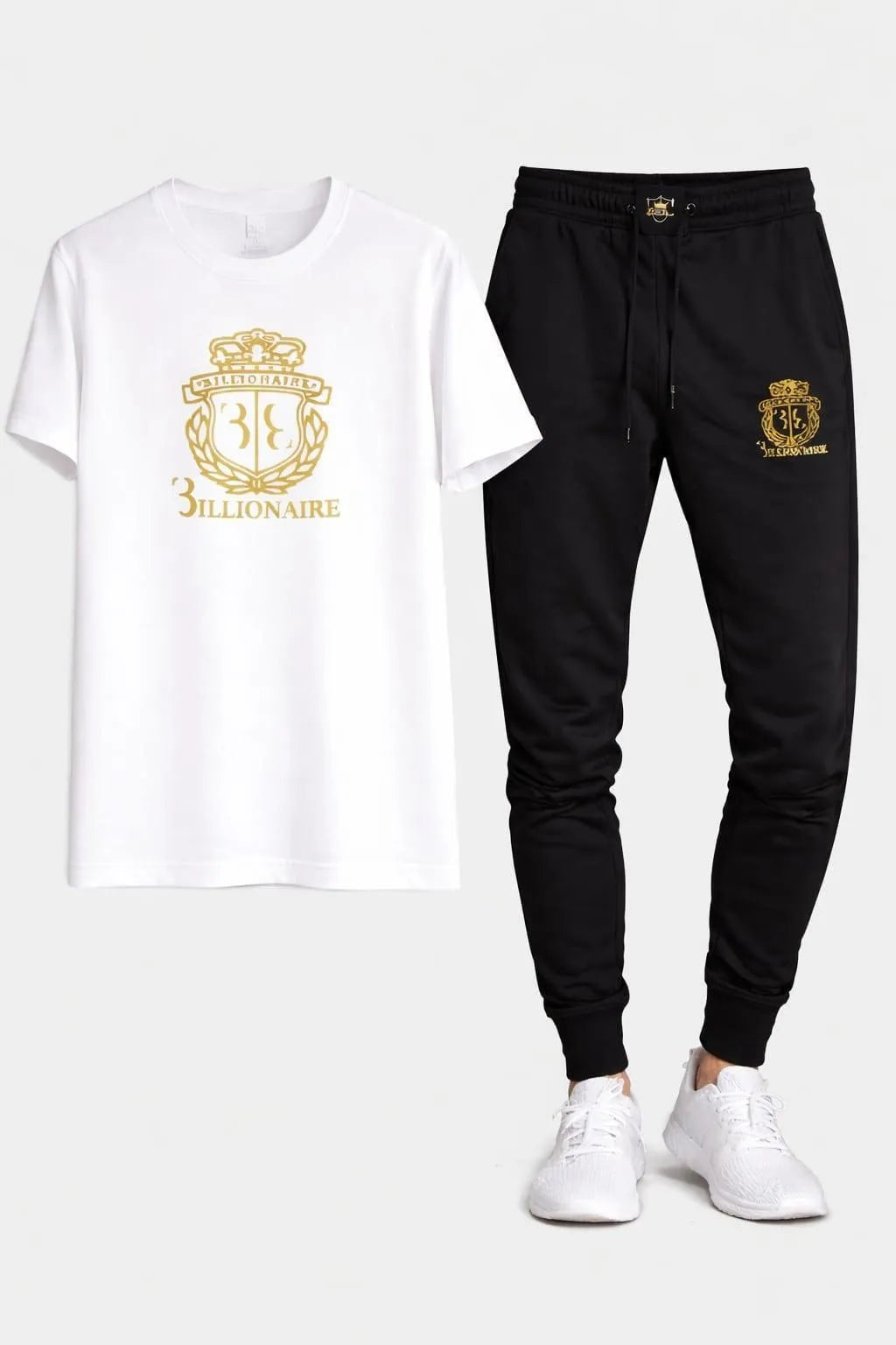 Gold Billionare Printed T Shirt & Trouser Set ( Stylih & Breathable )