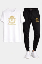 Gold Billionare Printed T Shirt & Trouser Set ( Stylih & Breathable )