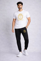 Gold Billionare Printed T Shirt & Trouser Set ( Stylih & Breathable )