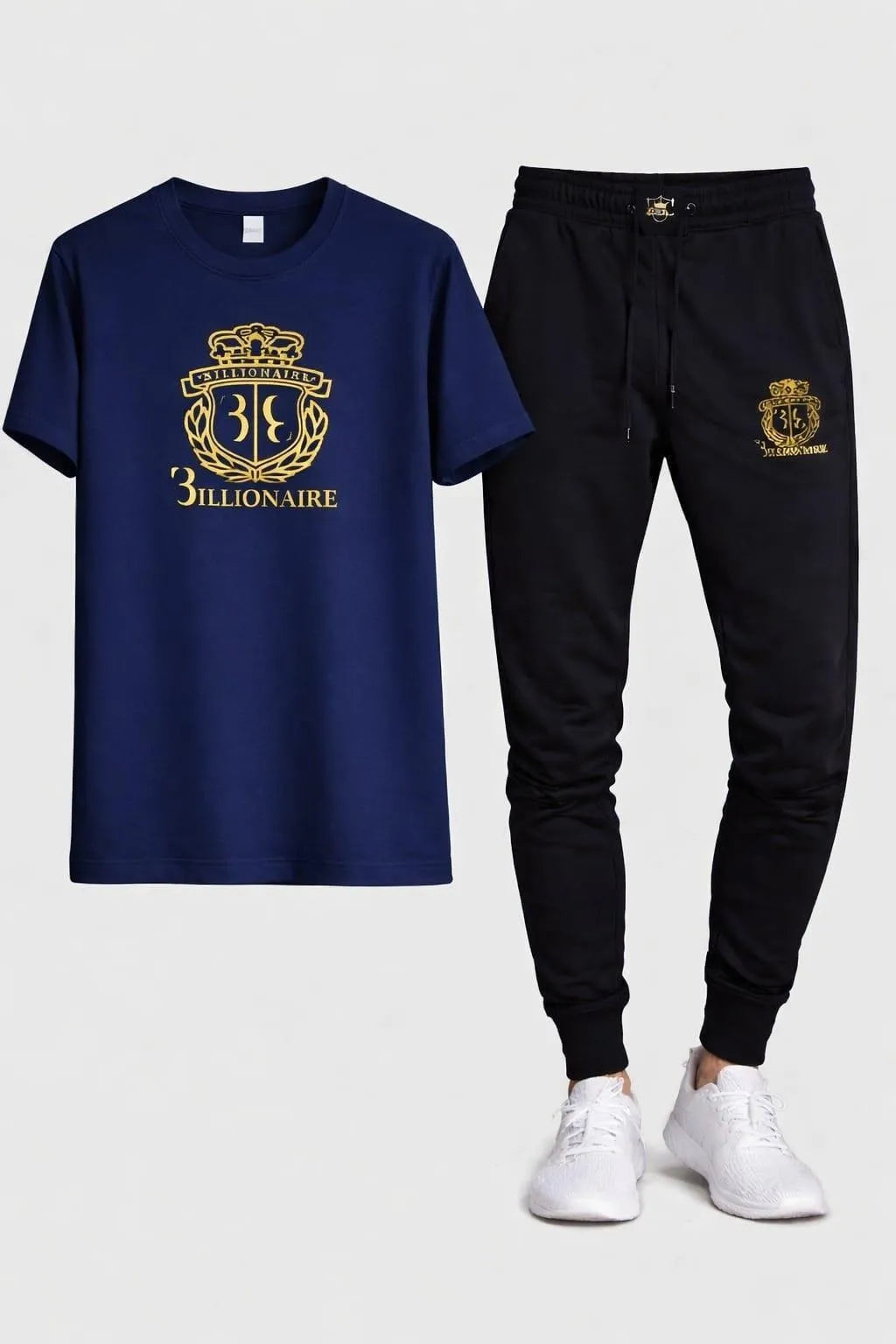 Gold Billionare Printed T Shirt & Trouser Set ( Stylih & Breathable )