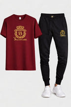 Gold Billionare Printed T Shirt & Trouser Set ( Stylih & Breathable )