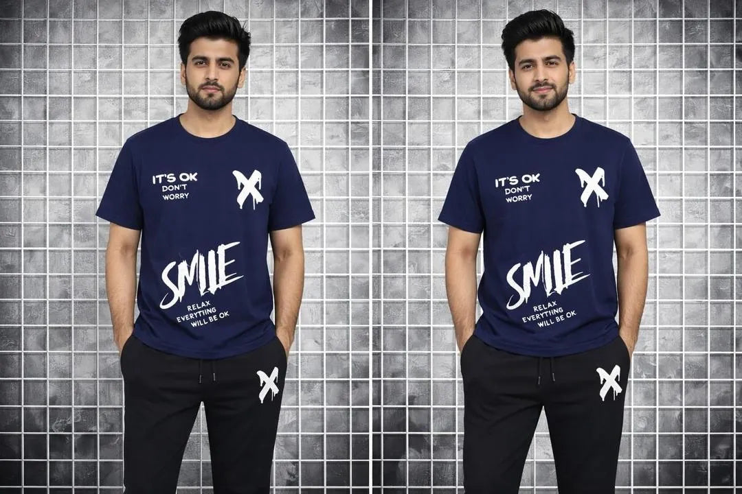 Trendy Logo-Printed Summer TracSuit For Men's