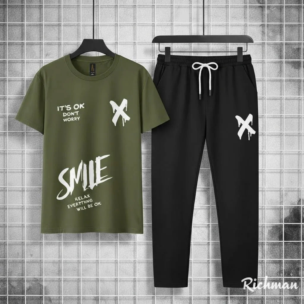 Trendy Logo-Printed Summer TracSuit For Men's