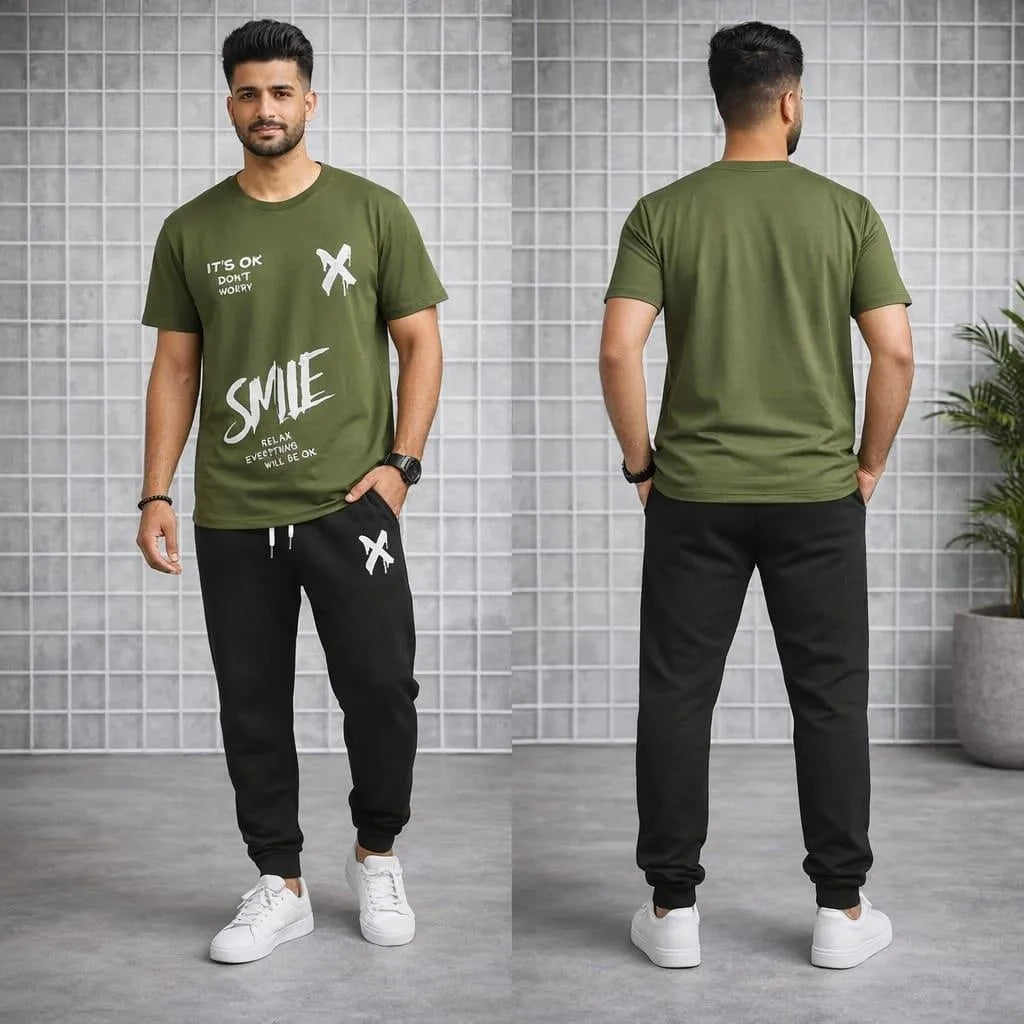 Trendy Logo-Printed Summer TracSuit For Men's