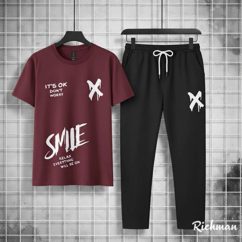 Trendy Logo-Printed Summer TracSuit For Men's