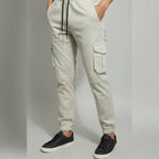 1 Pc Men's Cotton Plain Cargo Pants