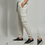 1 Pc Men's Cotton Plain Cargo Pants
