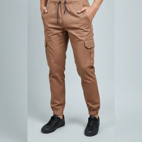 1 Pc Men's Cotton Plain Cargo Pants