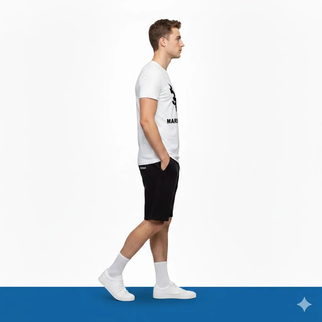 2 Pcs Men's Polyester Printed T-Shirt & Shorts Tracksuit