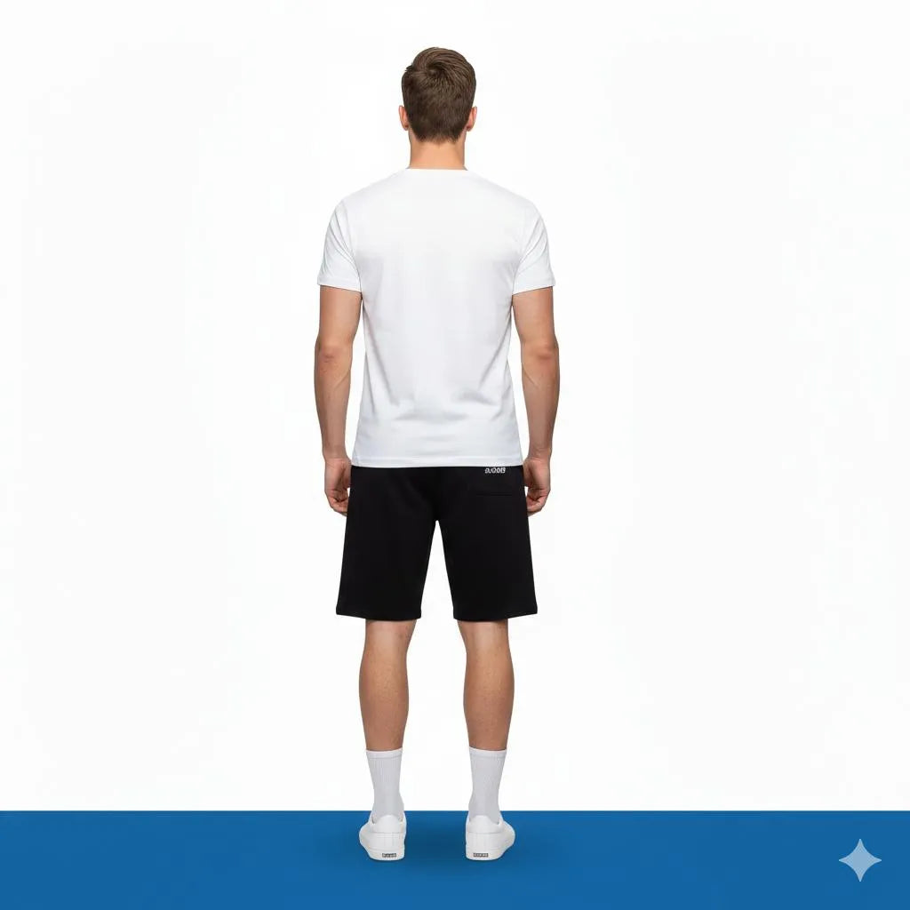 2 Pcs Men's Polyester Printed T-Shirt & Shorts Tracksuit