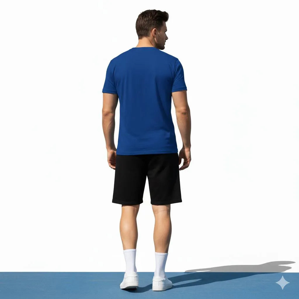 2 Pcs Men's Polyester Printed T-Shirt & Shorts Tracksuit